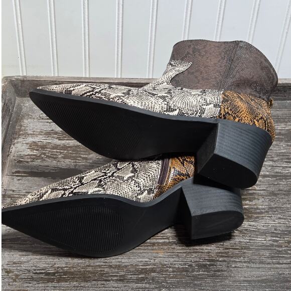 Justfab Women's Multicolor Violet Western Cowboy Side Zip Ankle Boot Size 9 - Picture 6 of 6